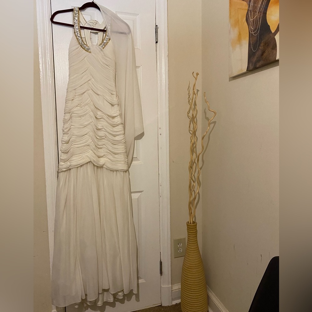 Elegant Cream Evening Gown